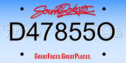 D47855O South Dakota License Plate