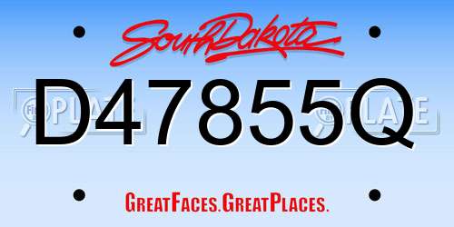 D47855Q South Dakota License Plate
