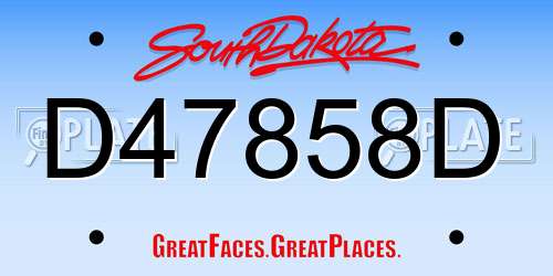 D47858D South Dakota License Plate