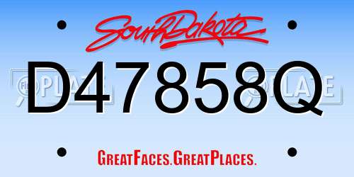 D47858Q South Dakota License Plate