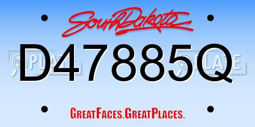 D47885Q South Dakota License Plate