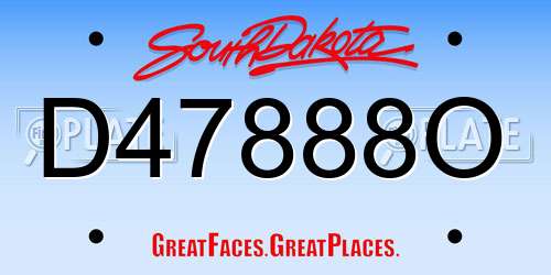 D47888O South Dakota License Plate