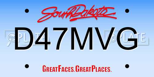 D47MVG South Dakota License Plate