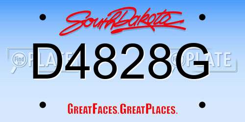 D4828G South Dakota License Plate