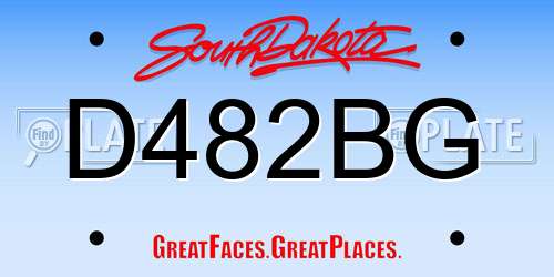 D482BG South Dakota License Plate