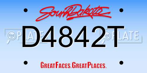 D4842T South Dakota License Plate