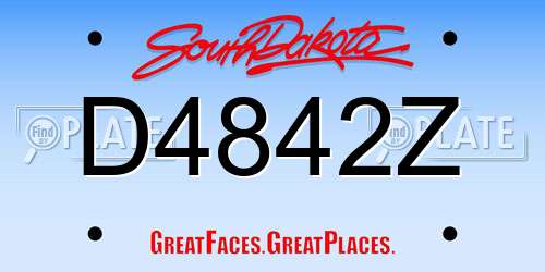 D4842Z South Dakota License Plate