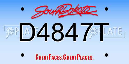 D4847T South Dakota License Plate