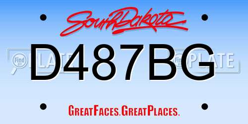D487BG South Dakota License Plate