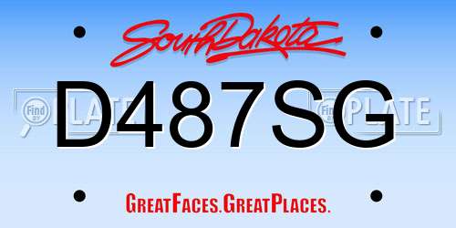 D487SG South Dakota License Plate