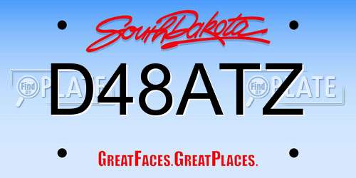 D48ATZ South Dakota License Plate