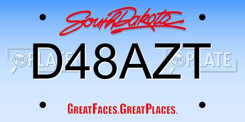 D48AZT South Dakota License Plate