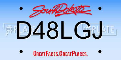 D48LGJ South Dakota License Plate