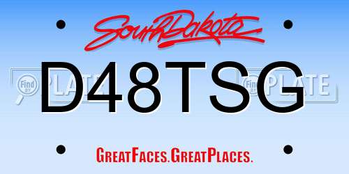 D48TSG South Dakota License Plate