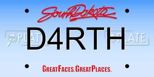 D4RTH South Dakota License Plate