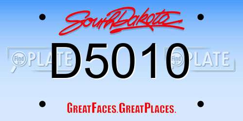 D5010 South Dakota License Plate