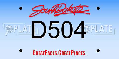 D504 South Dakota License Plate