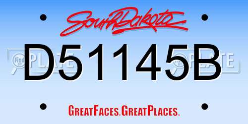 D51145B South Dakota License Plate