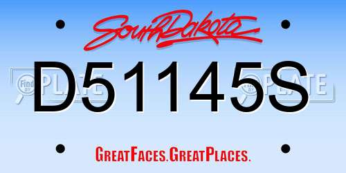 D51145S South Dakota License Plate