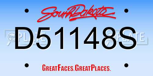 D51148S South Dakota License Plate