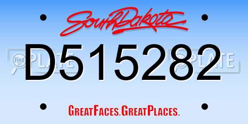 D515282 South Dakota License Plate