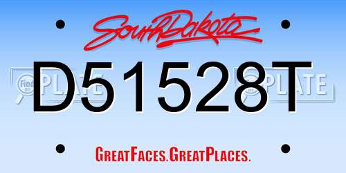D51528T South Dakota License Plate