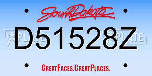 D51528Z South Dakota License Plate