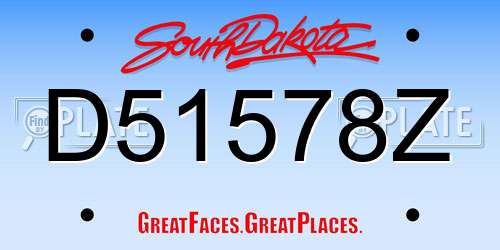 D51578Z South Dakota License Plate