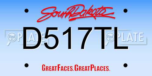 D517TL South Dakota License Plate