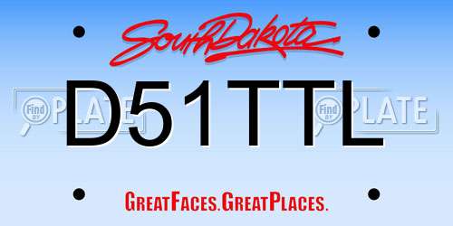 D51TTL South Dakota License Plate