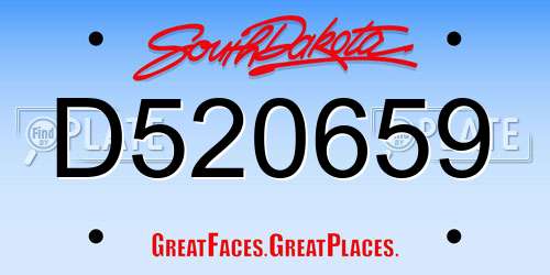 D520659 South Dakota License Plate