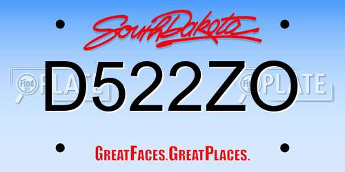 D522ZO South Dakota License Plate