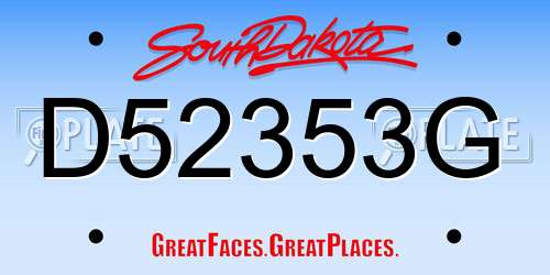D52353G South Dakota License Plate