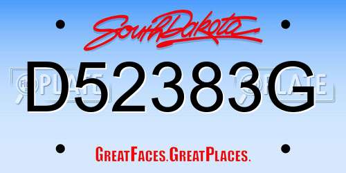 D52383G South Dakota License Plate