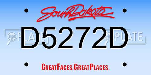 D5272D South Dakota License Plate