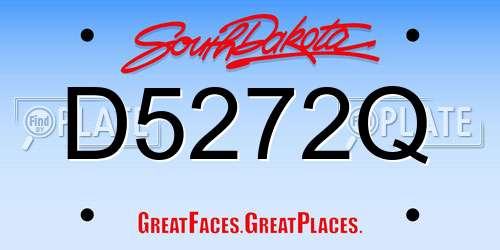 D5272Q South Dakota License Plate
