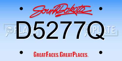 D5277Q South Dakota License Plate