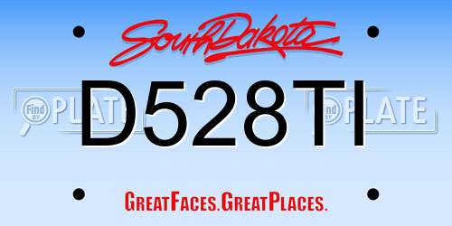 D528TI South Dakota License Plate