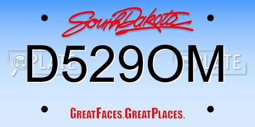 D529OM South Dakota License Plate