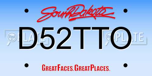 D52TTO South Dakota License Plate