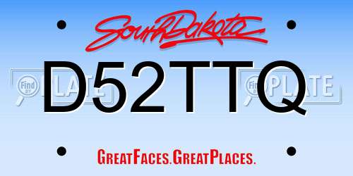 D52TTQ South Dakota License Plate