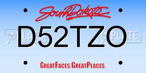 D52TZO South Dakota License Plate