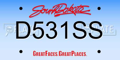 D531SS South Dakota License Plate