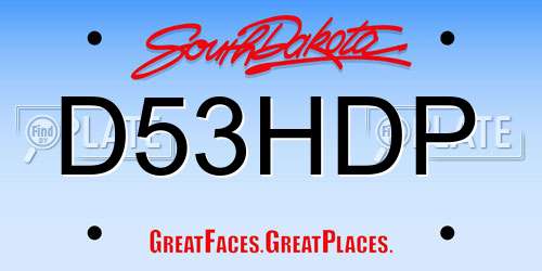 D53HDP South Dakota License Plate