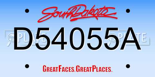 D54055A South Dakota License Plate