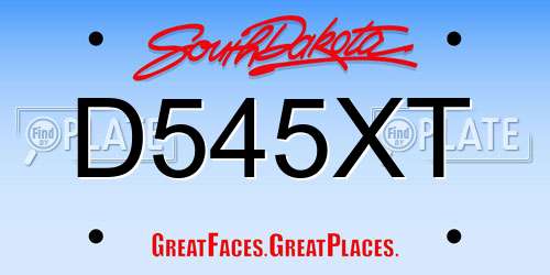 D545XT South Dakota License Plate