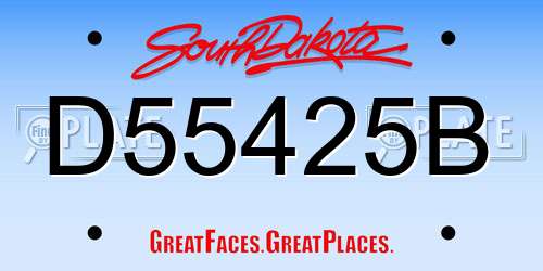 D55425B South Dakota License Plate