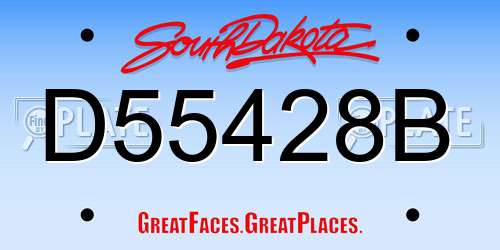 D55428B South Dakota License Plate