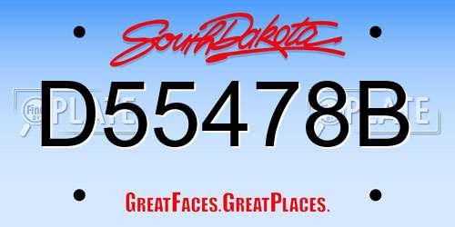 D55478B South Dakota License Plate