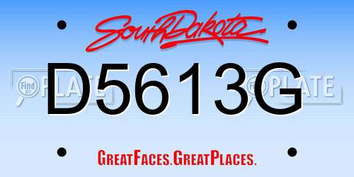 D5613G South Dakota License Plate